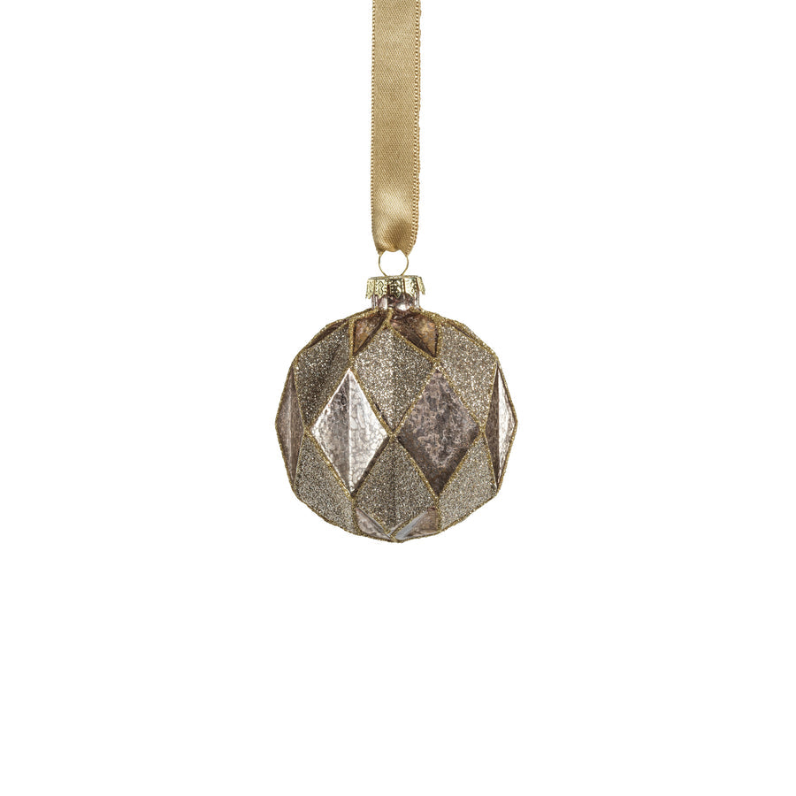 Gold Blush Harlequin Glass Ornament - Ornaments by Carlyle Avenue