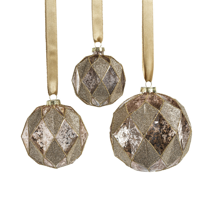 Gold Blush Harlequin Glass Ornament - Ornaments by Carlyle Avenue