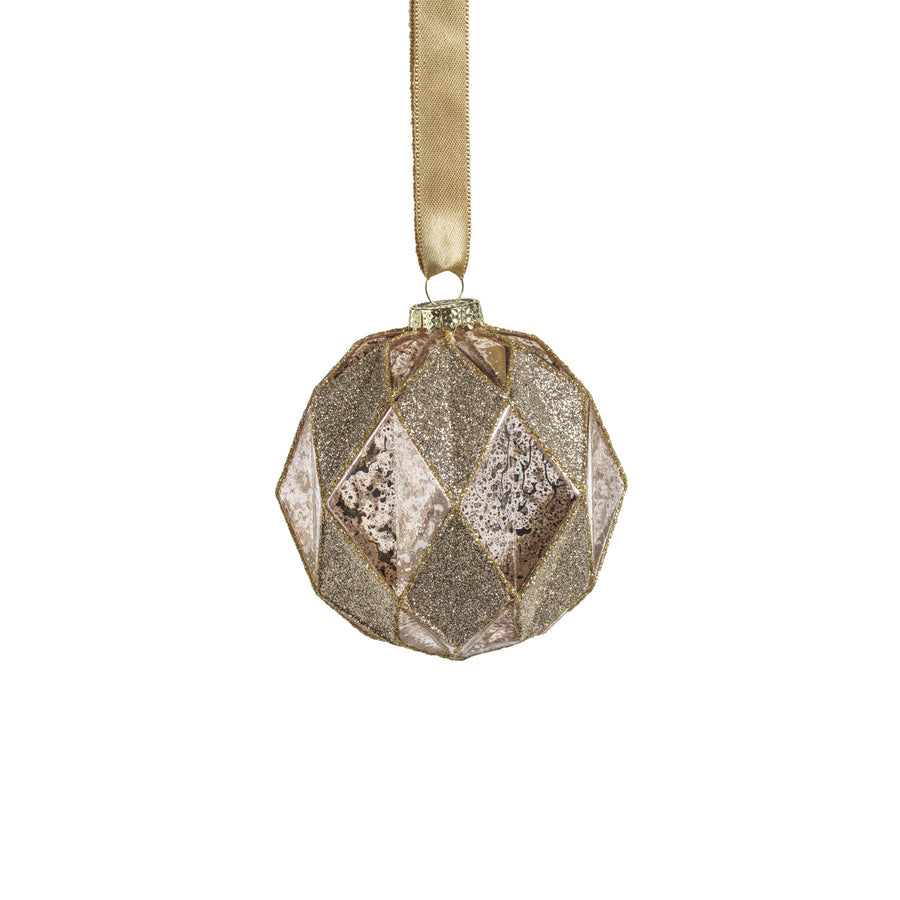 Gold Blush Harlequin Glass Ornament - Ornaments by Carlyle Avenue