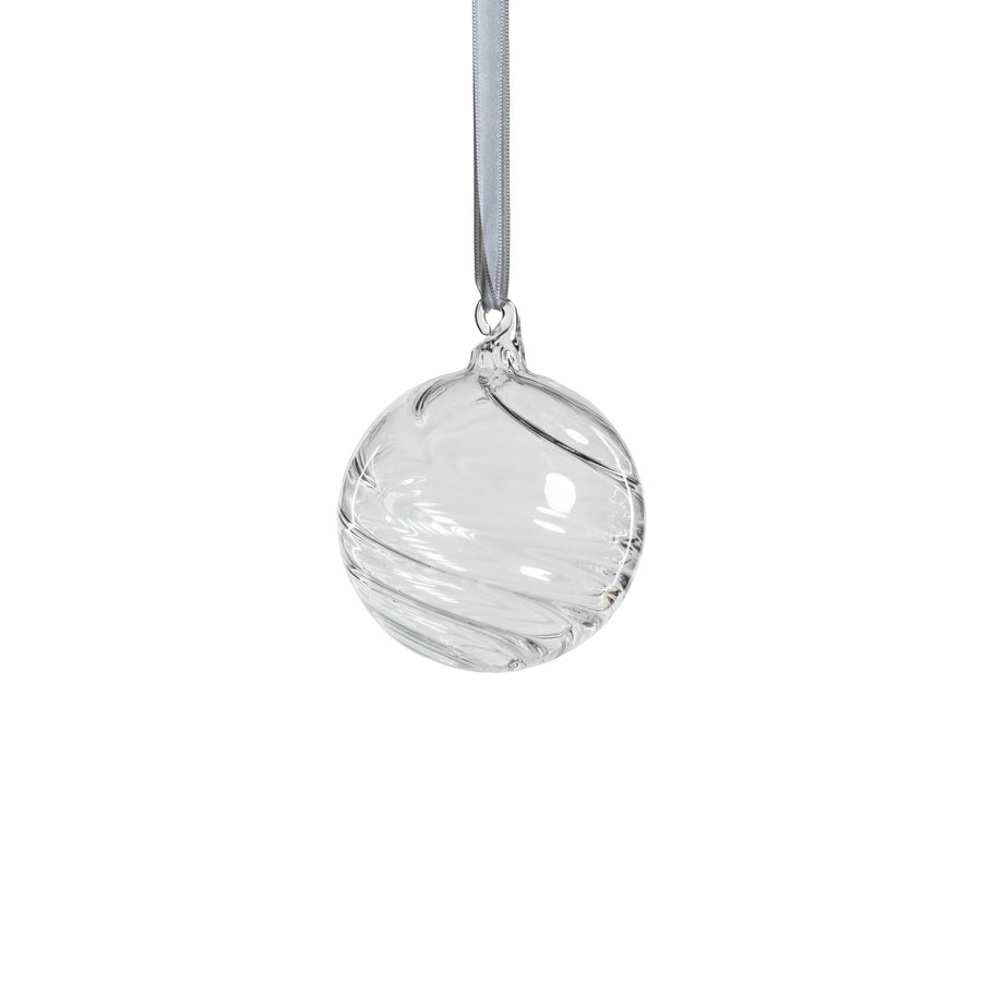Swirl Blown Glass Ornament - Clear - Ornaments by Carlyle Avenue