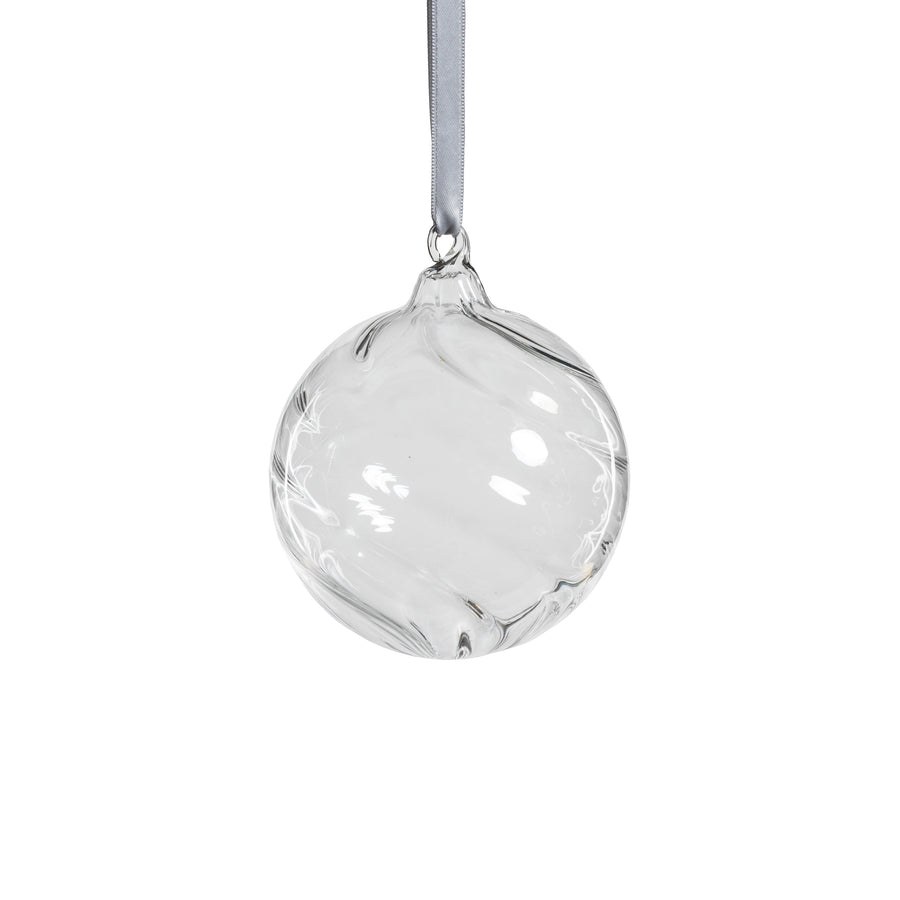 Swirl Blown Glass Ornament - Clear - Ornaments by Carlyle Avenue