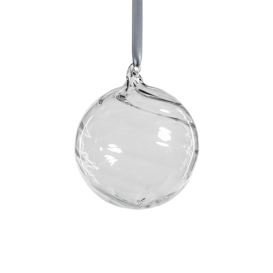 Swirl Blown Glass Ornament - Clear - Ornaments by Carlyle Avenue