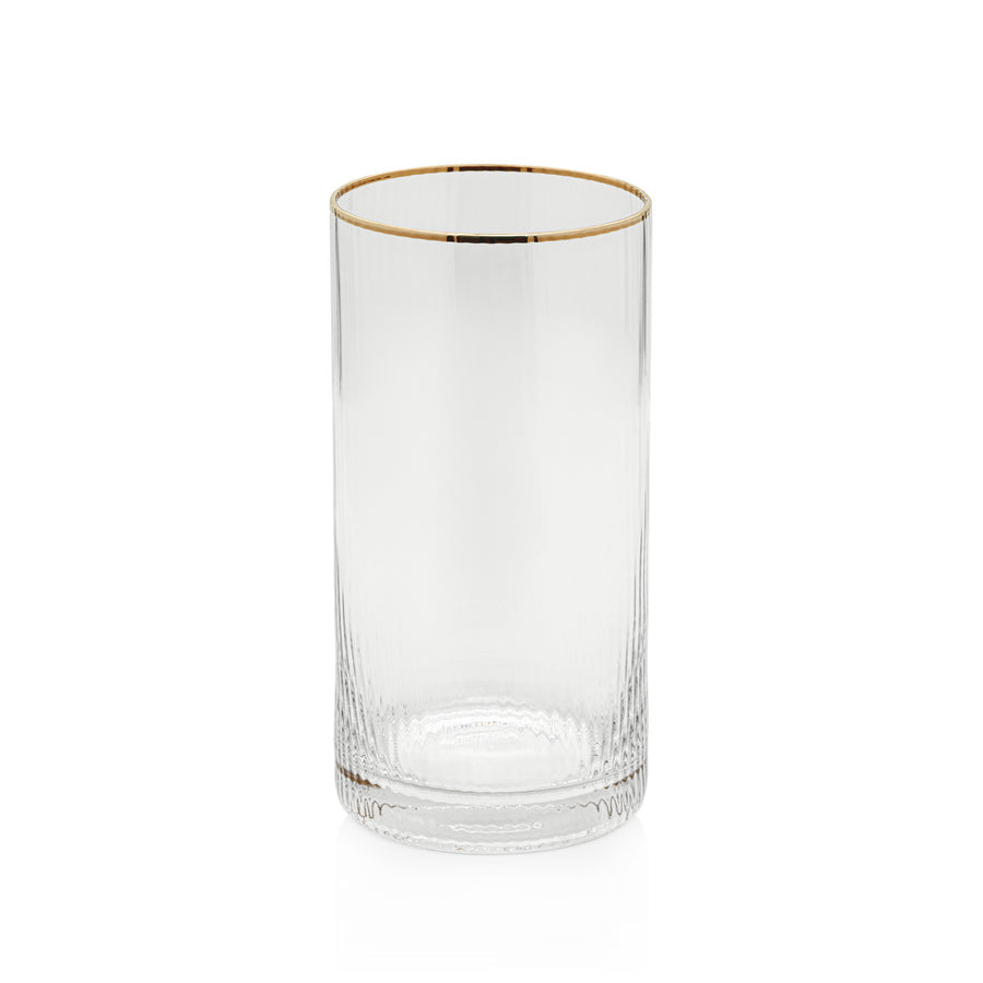 Optic Drinkware Collection w/Gold Rim - Glassware by Carlyle Avenue