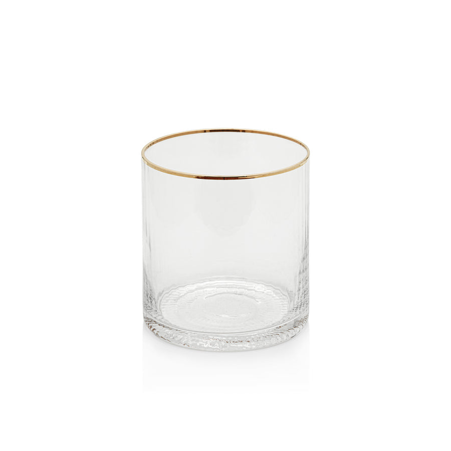 Optic Drinkware Collection w/Gold Rim - Glassware by Carlyle Avenue