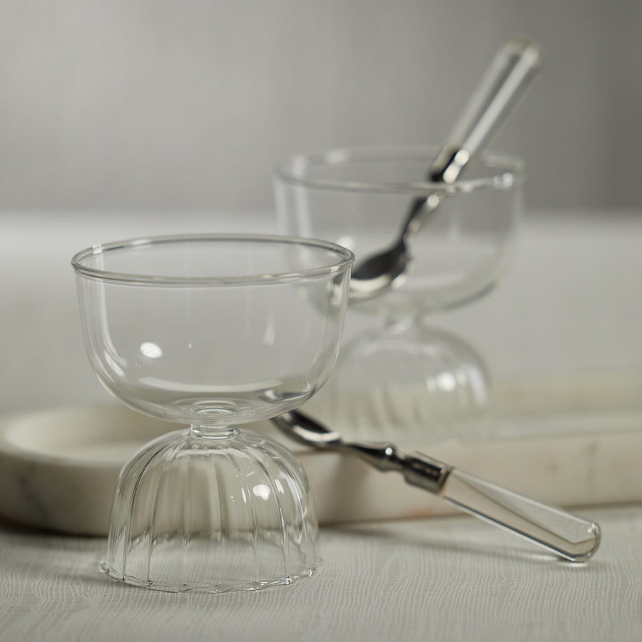Liso Glass Compote Bowl - Set of 4 - Bowls by Carlyle Avenue
