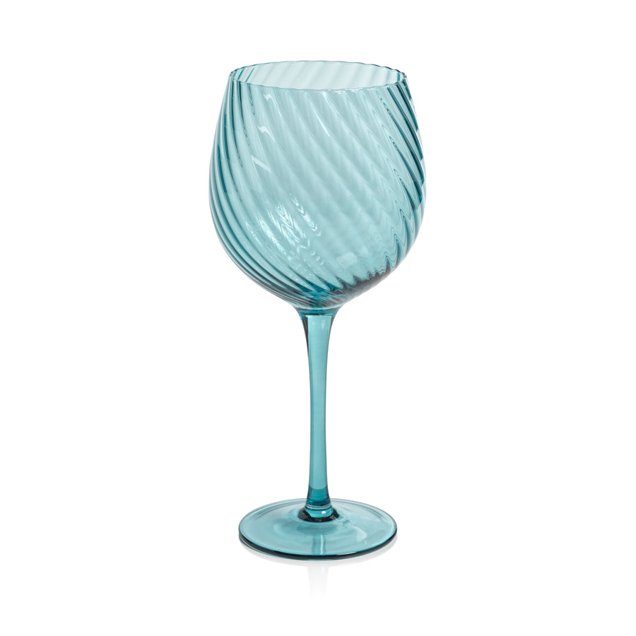 Savoy Optic Swirl Glassware - Blue - Drinkware Sets by Carlyle Avenue