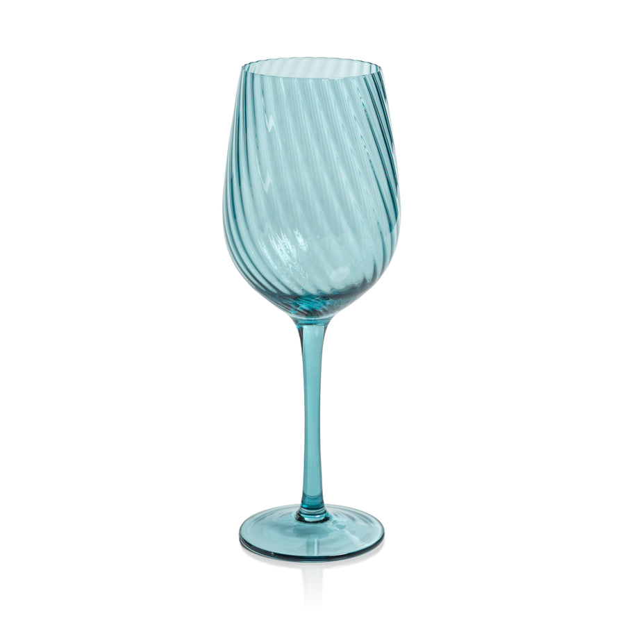Savoy Optic Swirl Glassware - Blue - Drinkware Sets by Carlyle Avenue