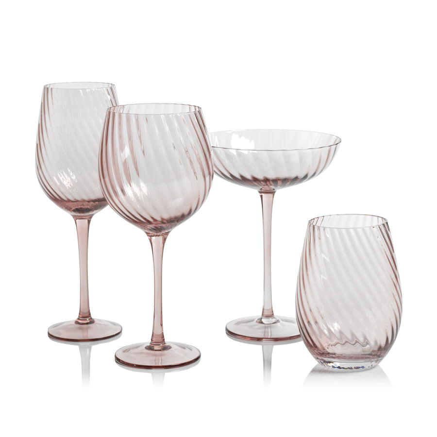 Savoy Optic Swirl Glassware - Lilac - Drinkware Sets by Carlyle Avenue