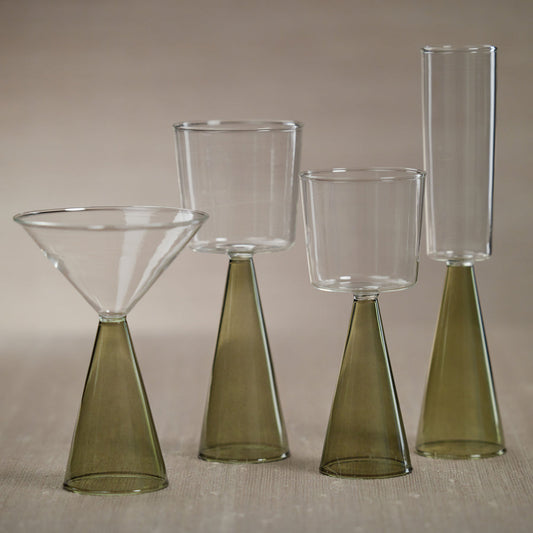 Veneto Glassware - Green - Glassware by Carlyle Avenue