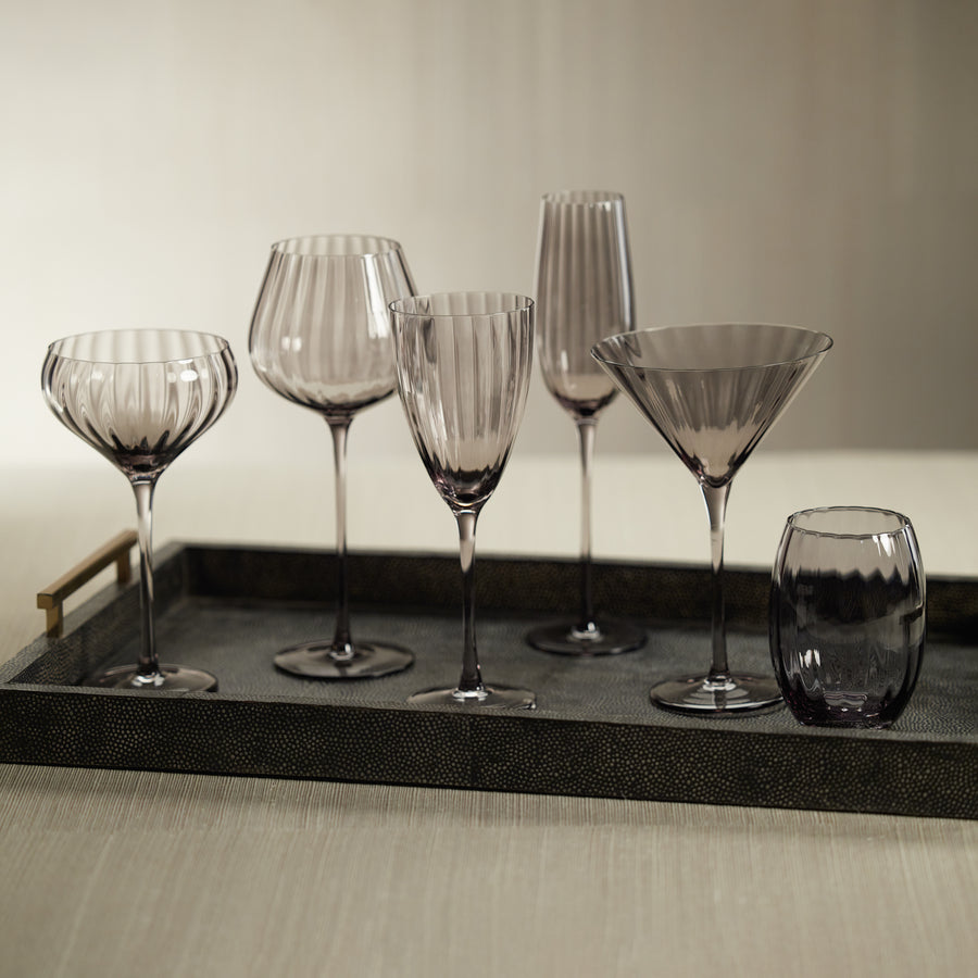 Madeleine Optic Glassware Collection - Smoke - Glassware by Carlyle Avenue