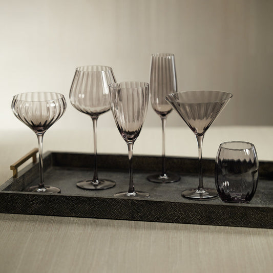 Madeleine Optic Glassware Collection - Smoke - Glassware by Carlyle Avenue
