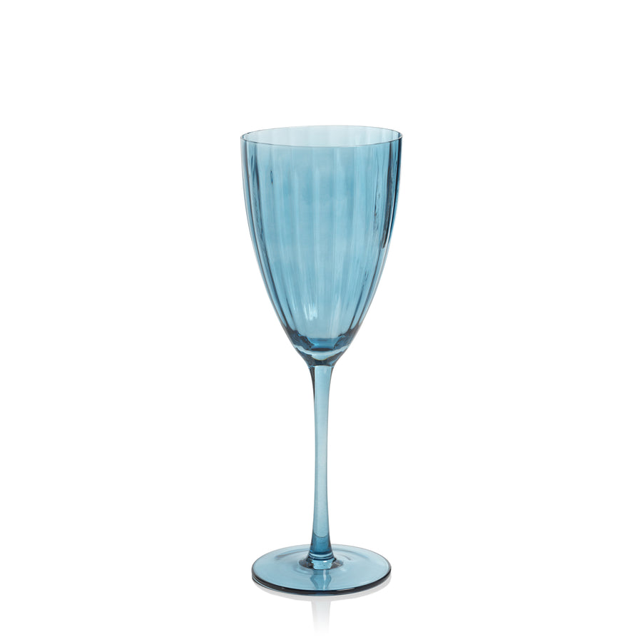Madeleine Optic Glassware Collection - Blue Azure - Glassware by Carlyle Avenue
