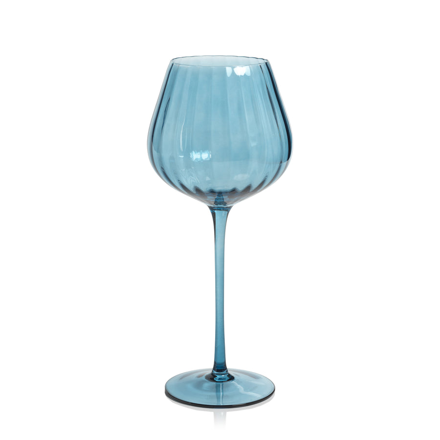 Madeleine Optic Glassware Collection - Blue Azure - Glassware by Carlyle Avenue
