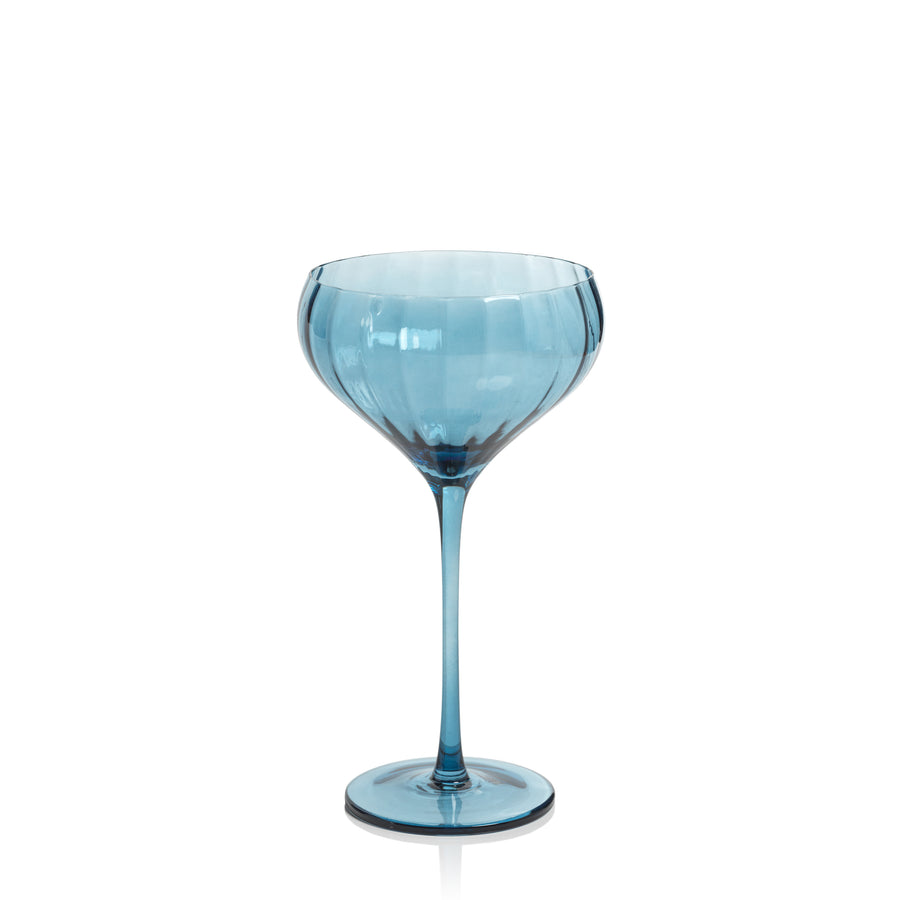 Madeleine Optic Glassware Collection - Blue Azure - Glassware by Carlyle Avenue