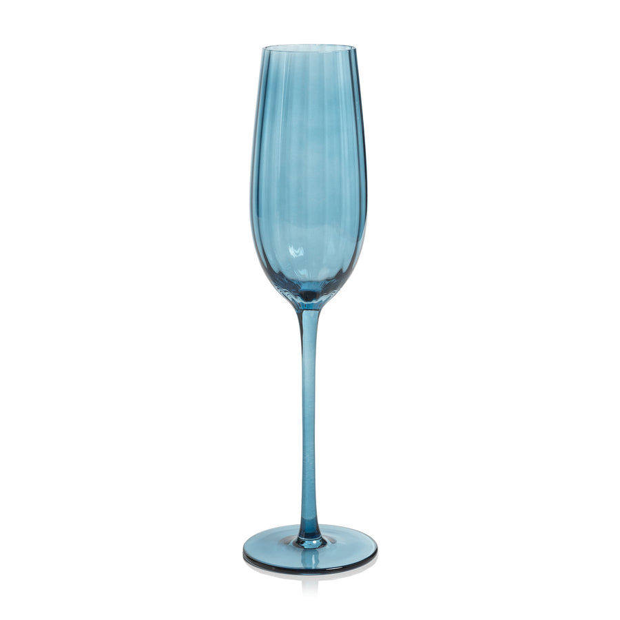 Madeleine Optic Glassware Collection - Blue Azure - Glassware by Carlyle Avenue