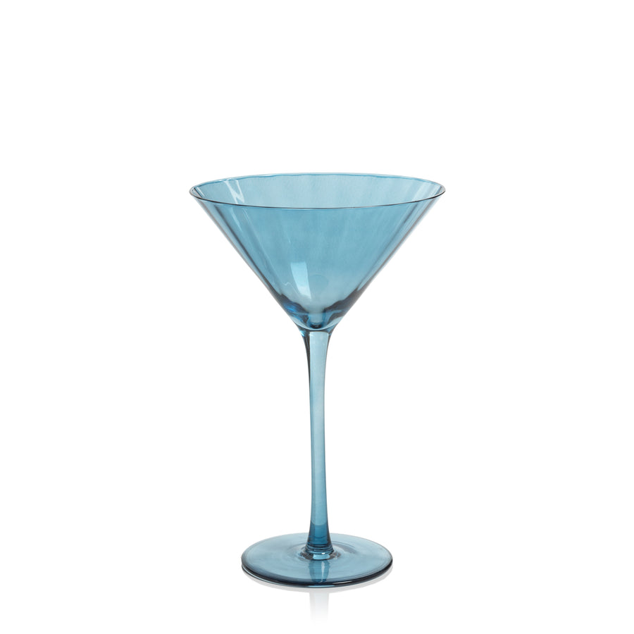 Madeleine Optic Glassware Collection - Blue Azure - Glassware by Carlyle Avenue