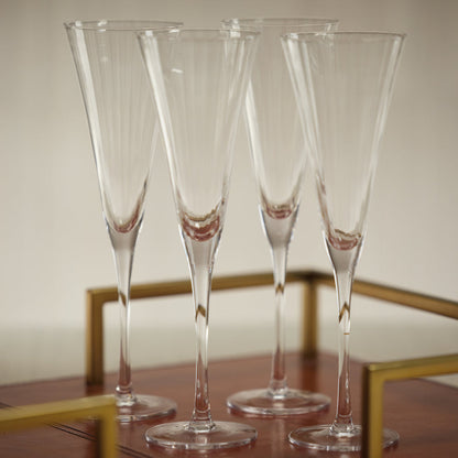Stella Optic Champagne Flute - Set of 4 - Glassware by Carlyle Avenue
