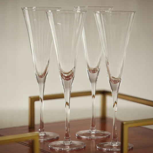Stella Optic Champagne Flute - Set of 4 - Glassware by Carlyle Avenue