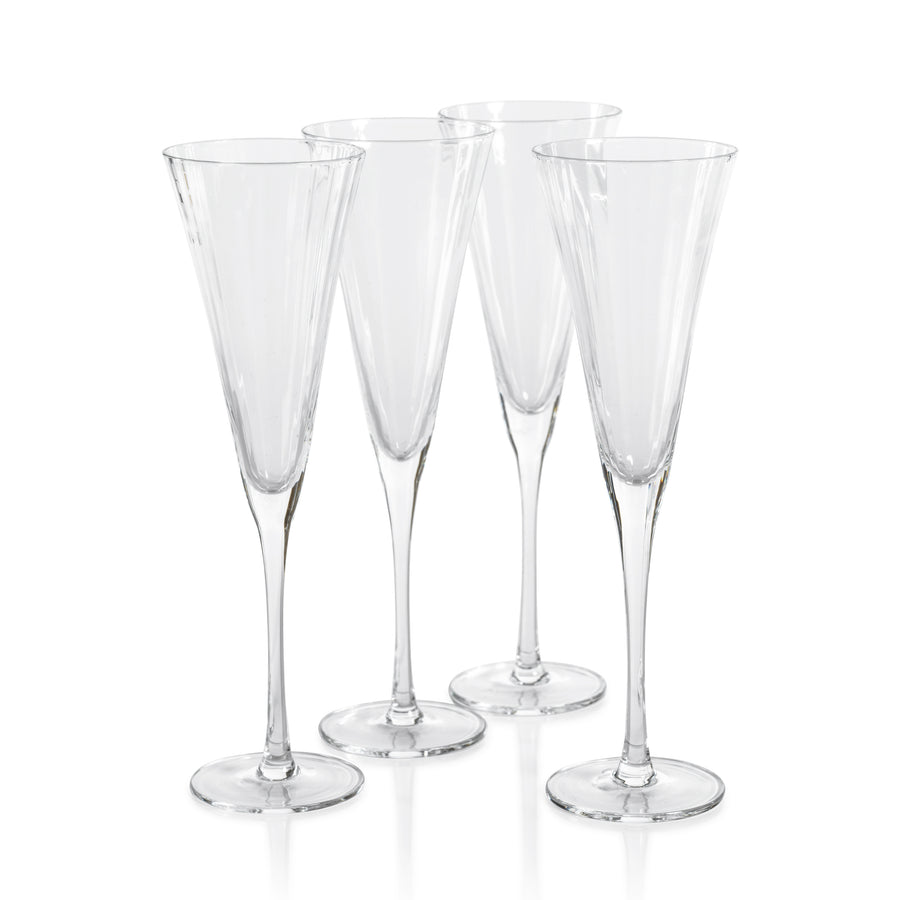 Stella Optic Champagne Flute - Set of 4 - Glassware by Carlyle Avenue