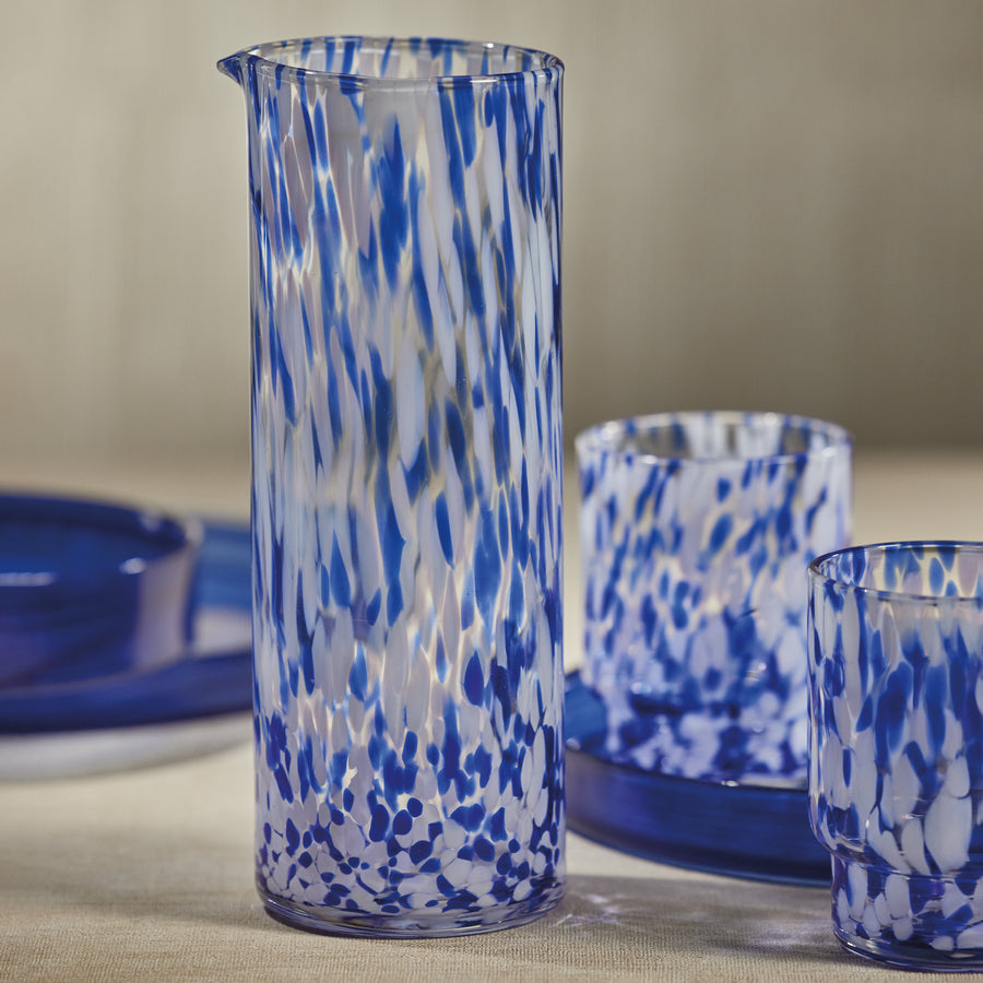Amalfi Tortoise Glassware - White & Blue - Drinkware by Carlyle Avenue