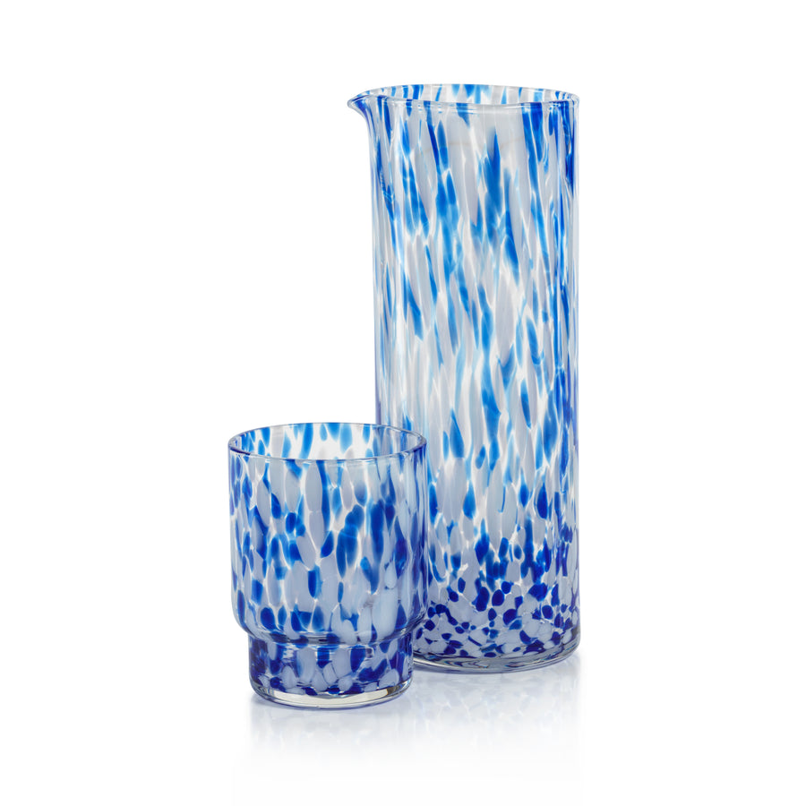 Amalfi Tortoise Glassware - White & Blue - Drinkware by Carlyle Avenue
