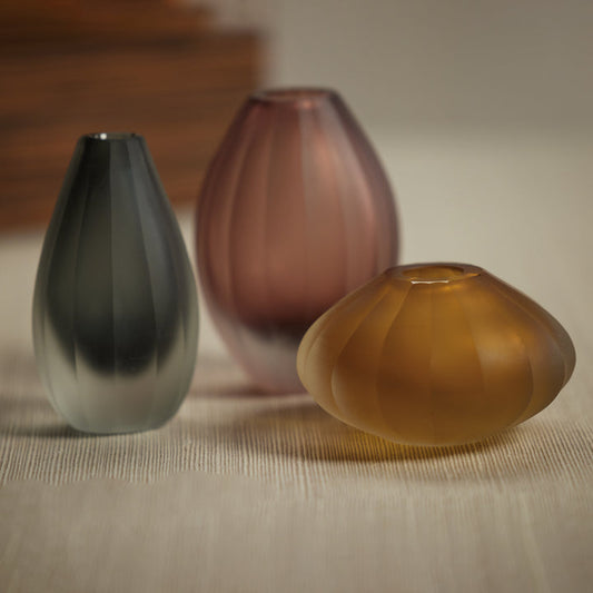 Milano Cut & Frosted Vase - Vases by Carlyle Avenue