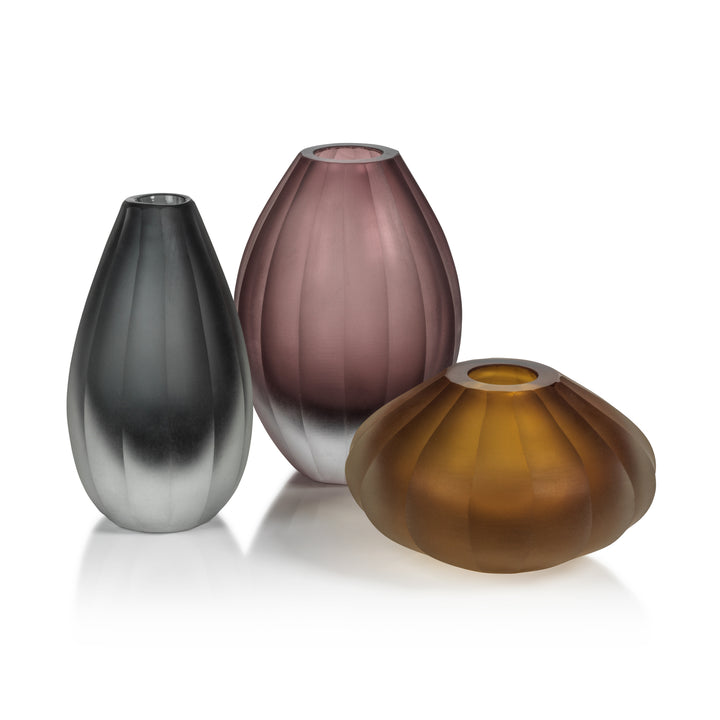 Milano Cut & Frosted Vase - Vases by Carlyle Avenue