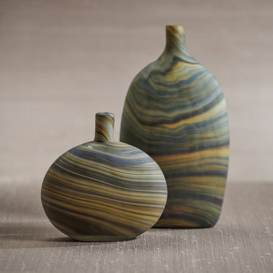 Lucca Marbleized Glass Vase - Vases by Carlyle Avenue