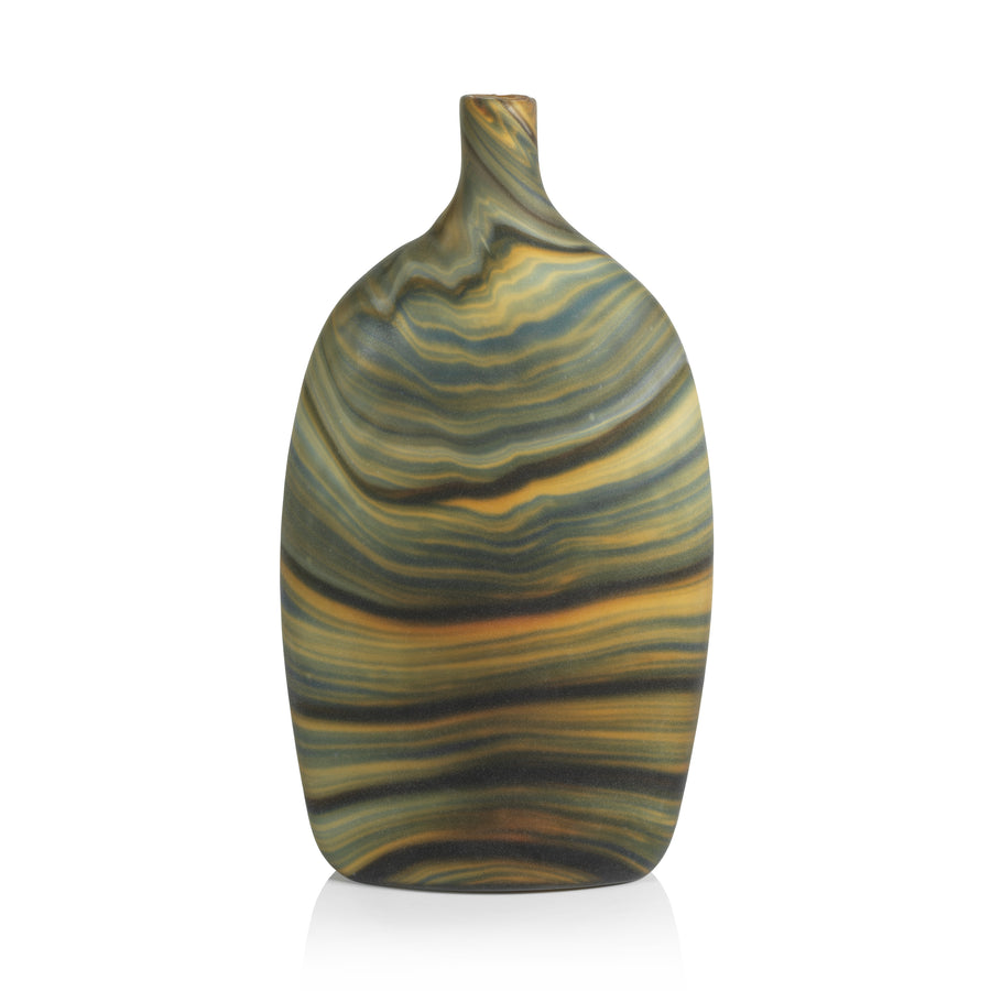 Lucca Marbleized Glass Vase - Vases by Carlyle Avenue