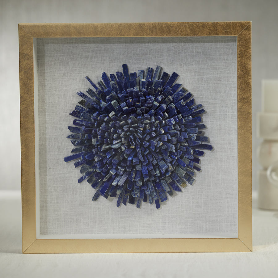 Gold Framed Blue Lapis Flower - Decorative Accessories by Carlyle Avenue