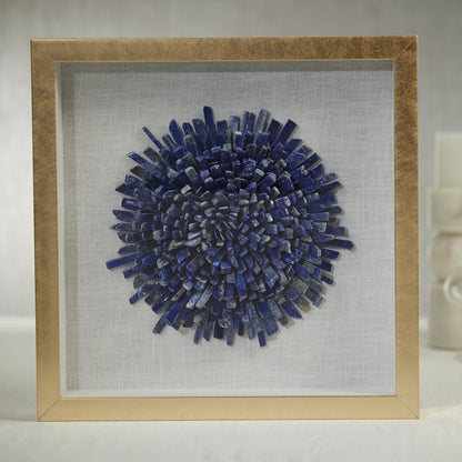 Gold Framed Blue Lapis Flower 16" x 16" - DEC by Carlyle Avenue