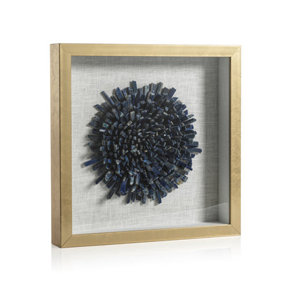 Gold Framed Blue Lapis Flower 16" x 16" - DEC by Carlyle Avenue