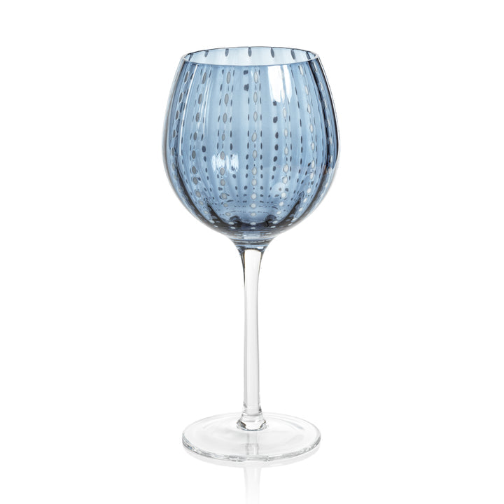 Portofino White Dot Glassware - Navy Blue - Drinkware by Carlyle Avenue