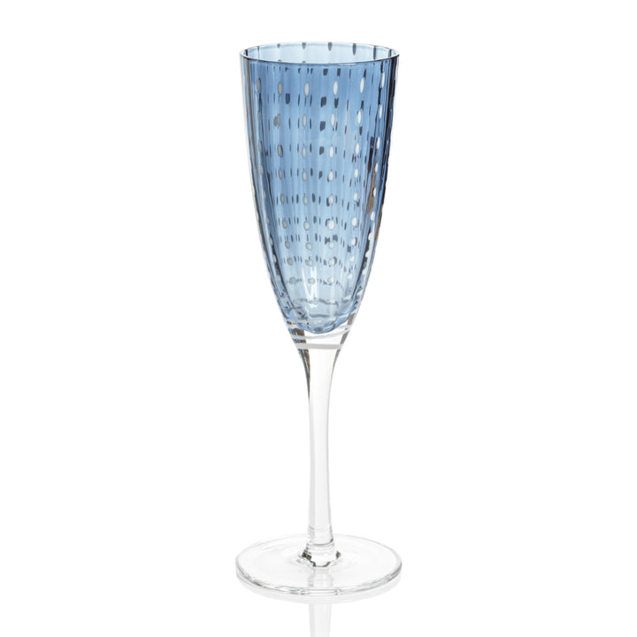 Portofino White Dot Glassware - Navy Blue - Drinkware by Carlyle Avenue