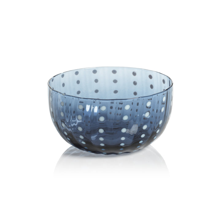 Portofino White Dot Glassware - Navy Blue - Drinkware by Carlyle Avenue