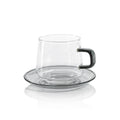 Baglioni Glass Tea and Coffee Cup w/Saucer (Set of 4) - Drinkware by Carlyle Avenue