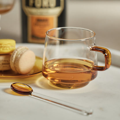 Baglioni Glass Tea and Coffee Cup w/Saucer Set - Drinkware by Carlyle Avenue