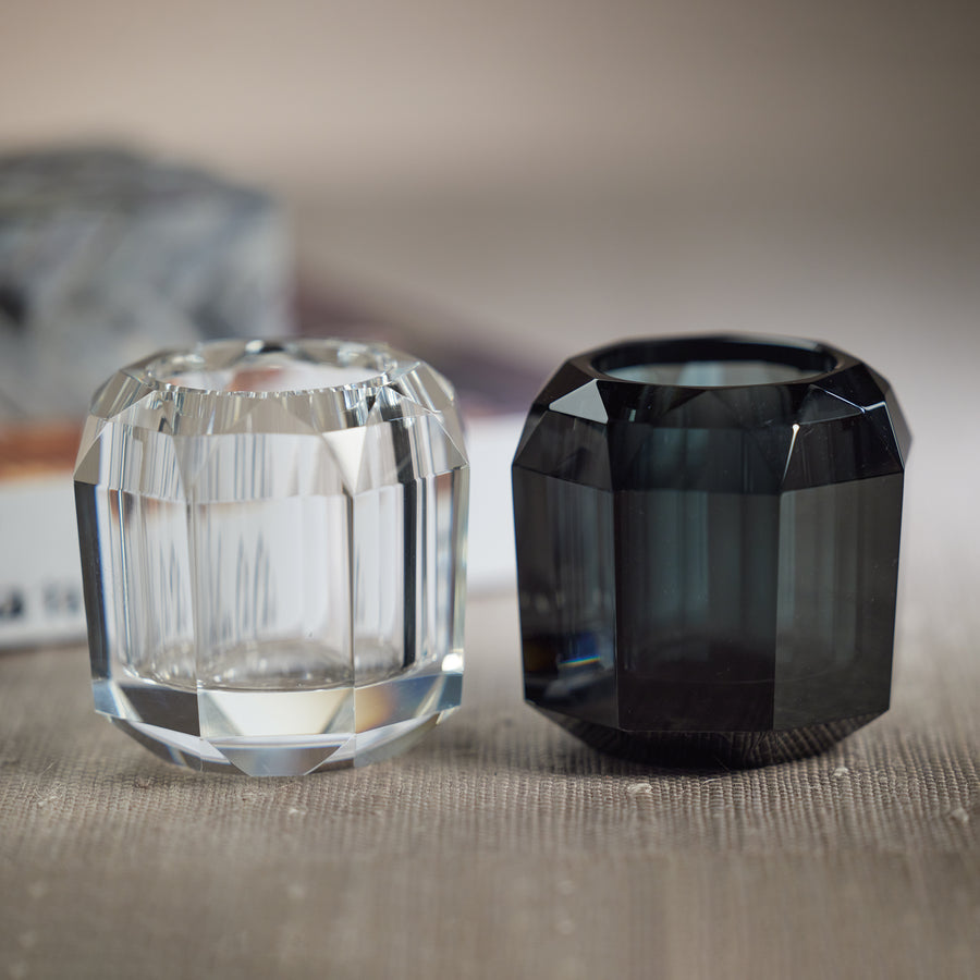 Celine Faceted Crystal Vase / Tealight Holder - Candle Holders by Carlyle Avenue