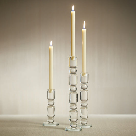 Louisa Crystal Glass Taper Holder - Taper Holder by Carlyle Avenue
