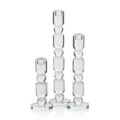 Louisa Crystal Glass Taper Holder - Taper Holder by Carlyle Avenue