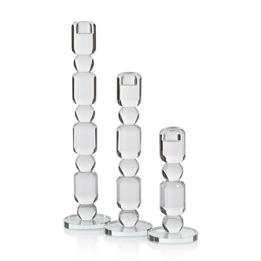 Louisa Crystal Glass Taper Holder - Taper Holder by Carlyle Avenue