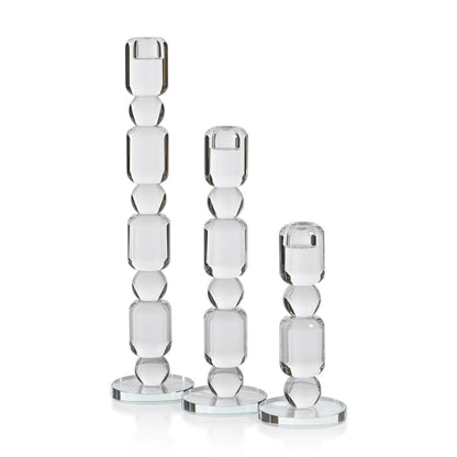 Louisa Crystal Glass Taper Holder - Taper Holder by Carlyle Avenue