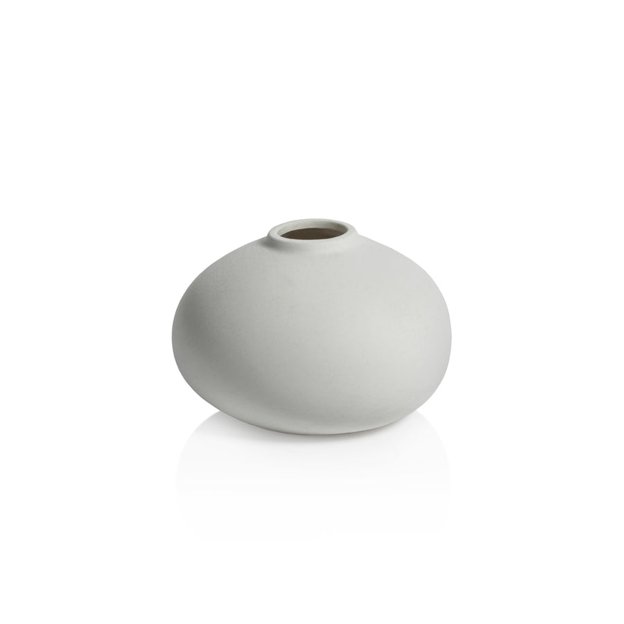 Tresco Clay Bud Vases - Set of Three Assorted - Matt White - Vases by Carlyle Avenue