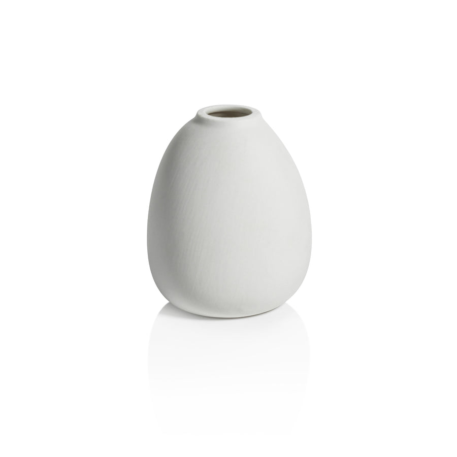 Tresco Clay Bud Vases - Set of Three Assorted - Matt White - Vases by Carlyle Avenue