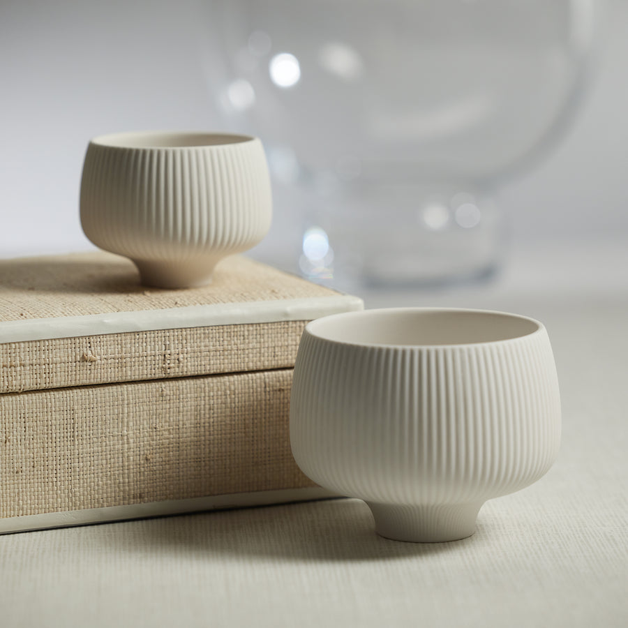 Ridged Condiment Bowl - Matte White - Bowls by Carlyle Avenue