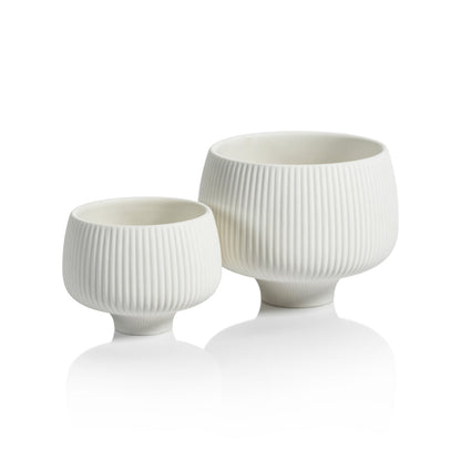 Ridged Condiment Bowl - Matte White - Bowls by Carlyle Avenue