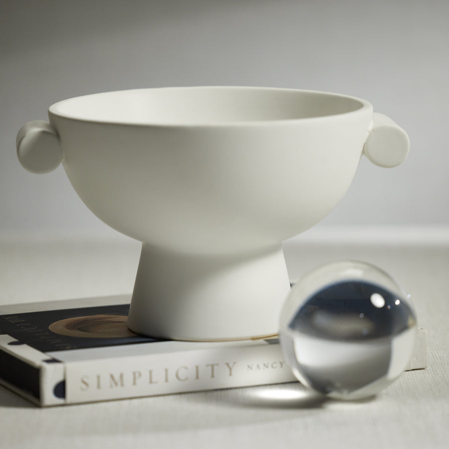 Baden Matte White Ceramic Bowl - Decorative Bowls by Carlyle Avenue