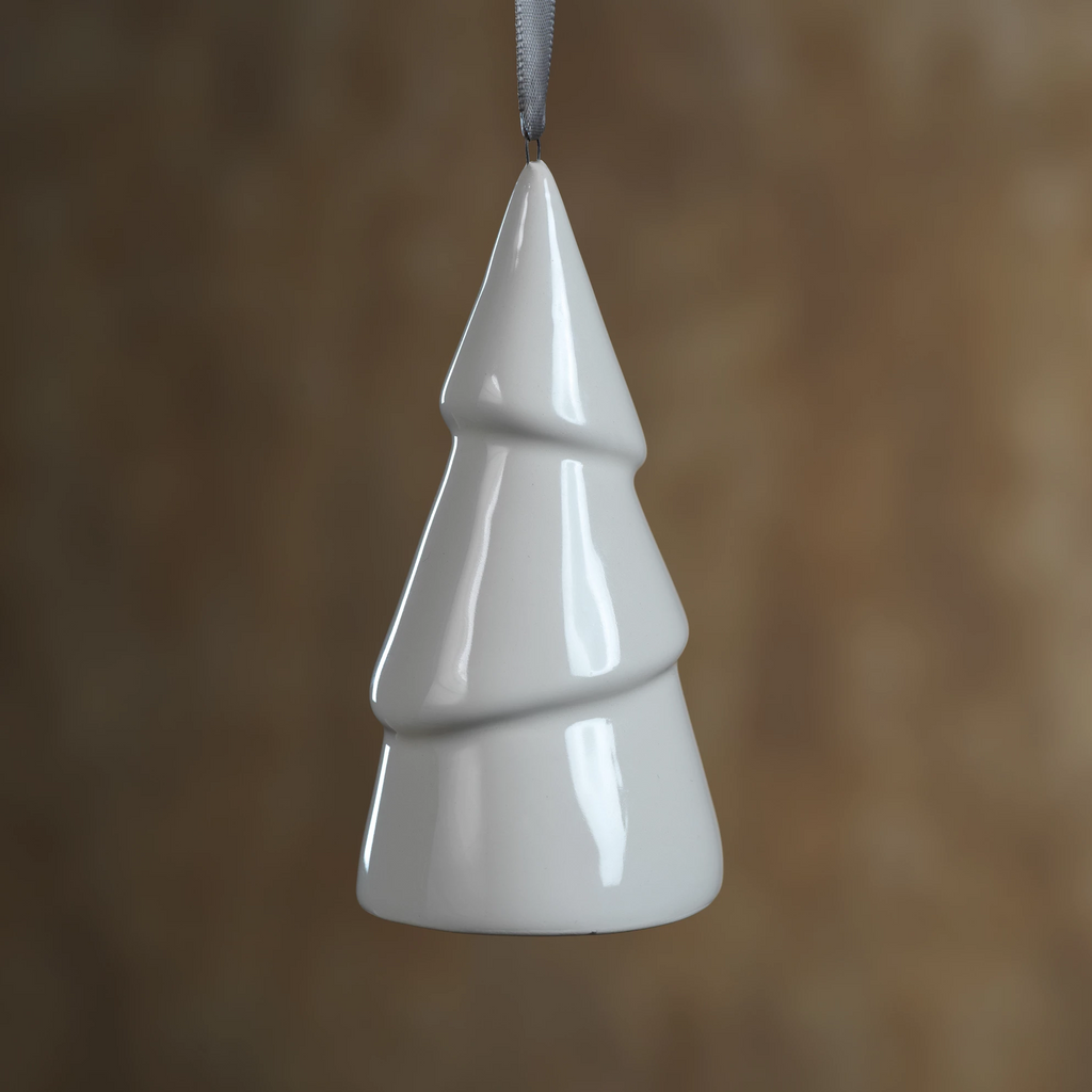 Ceramic White Tree Ornament - Set of 4 - Ornaments by Carlyle Avenue