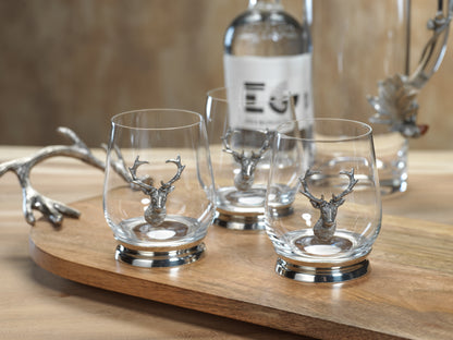 St. Anton Pewter and Glass Pitcher and Tumblers - Drinkware by Carlyle Avenue