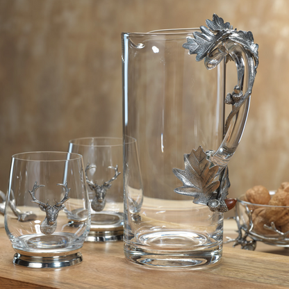 St. Anton Pewter and Glass Pitcher and Tumblers - Drinkware by Carlyle Avenue